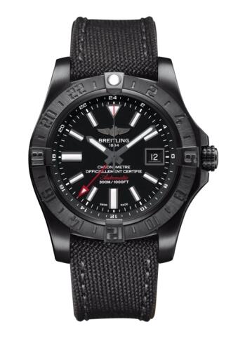 Review Breitling Avenger II GMT Black Steel Replica watch M3239010.BF04.109W